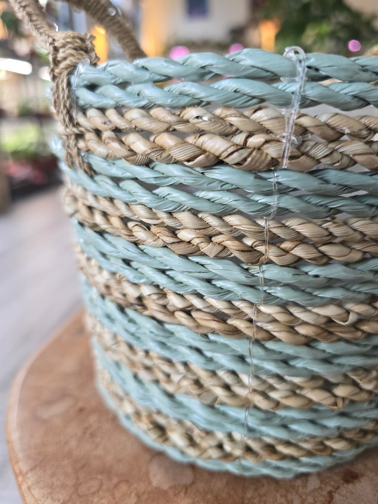 Pflanzkorb mint/beige