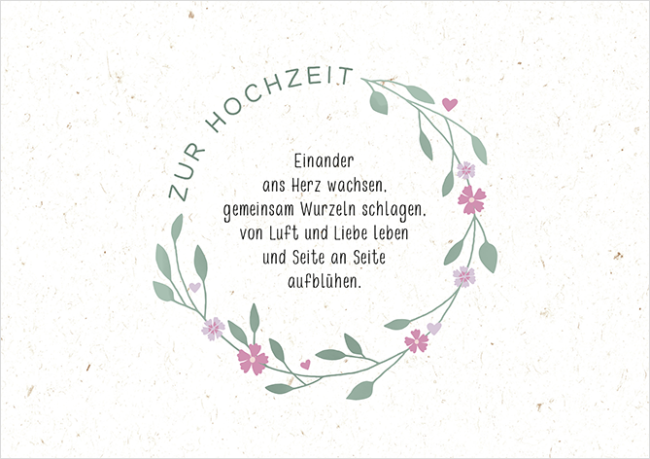 Zur Hochzeit.