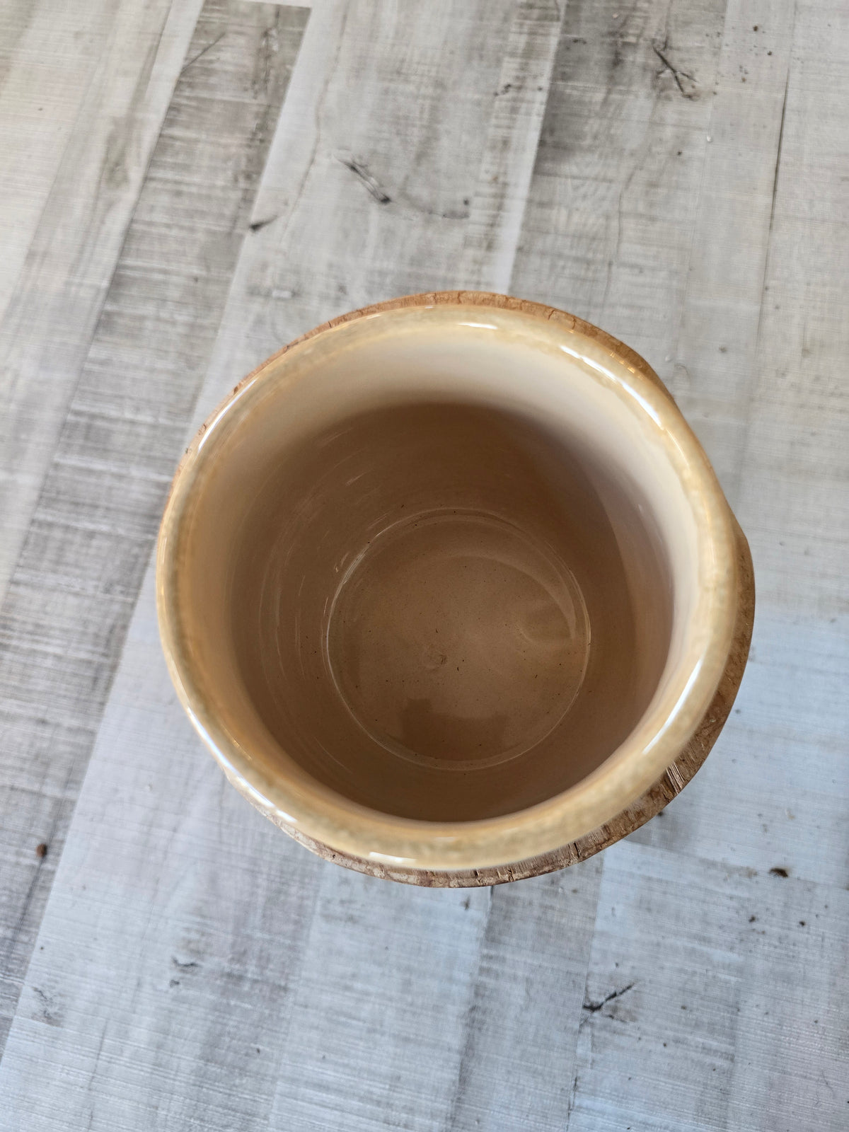 Keramiktopf 12 cm – Beige & Salbeigrün